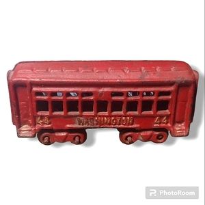 Vintage Washington 44 Red Cast Iron Train Car